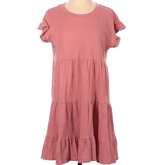 strapless open back dress Square Neck With Bubble Short Sleeve Mini Dress – The Society Marketplace main image 1